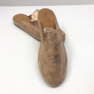 Espadrille Rose Gold Round Toe Slip-On Clara Flats - NEW!